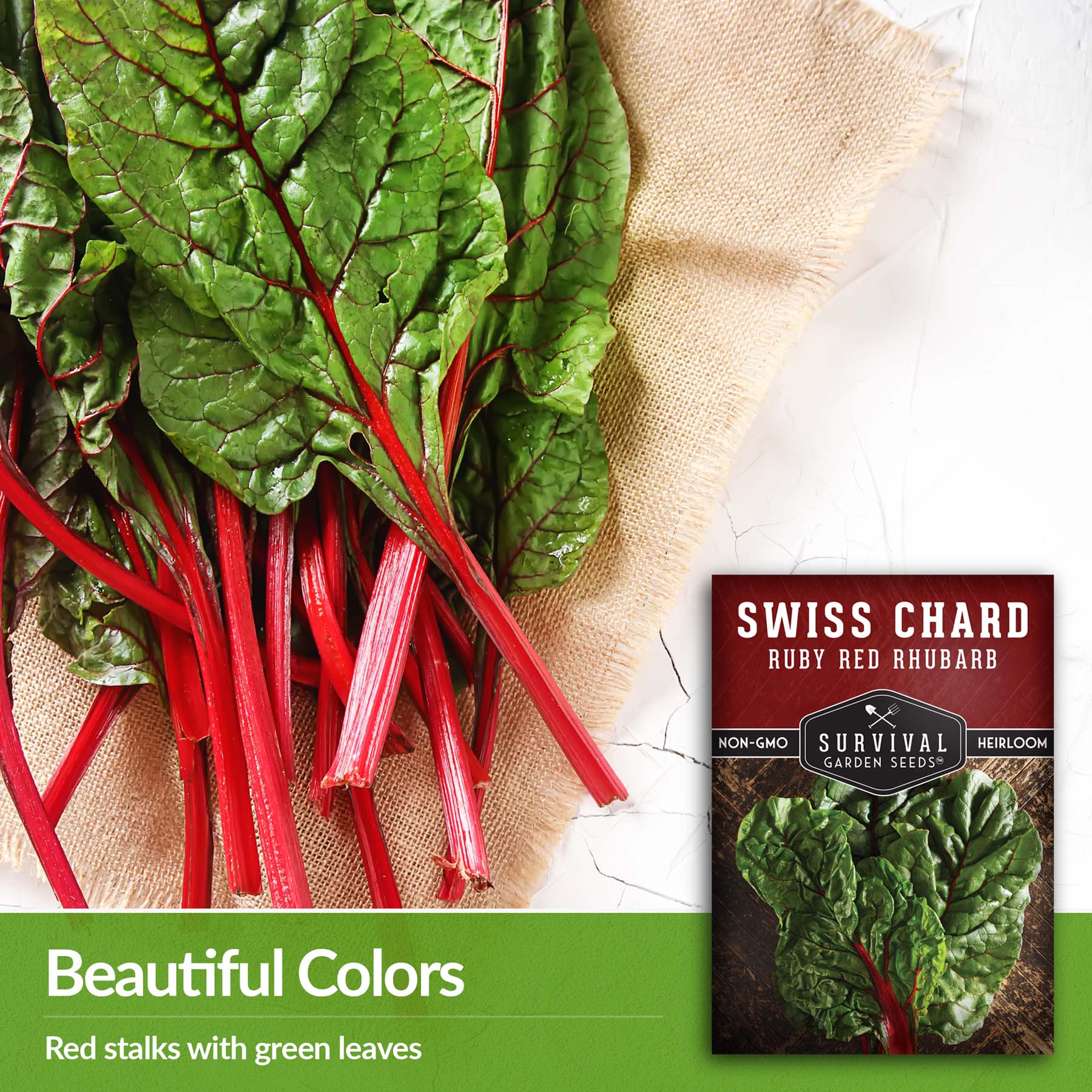 Ruby Red Rhubarb Swiss Chard Seeds