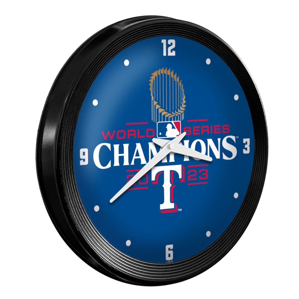 Texas Rangers: World Series Champs - Ribbed Frame Wall Clock