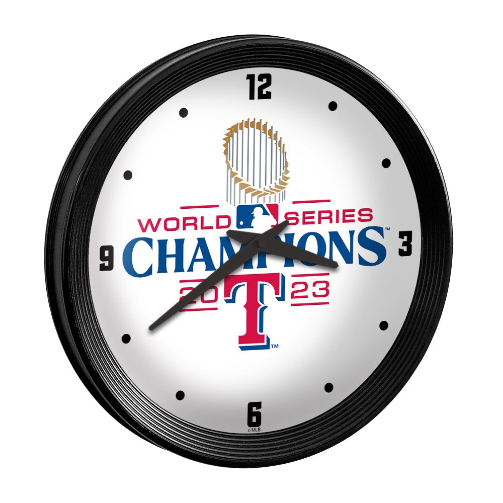 Texas Rangers: World Series Champs - Ribbed Frame Wall Clock