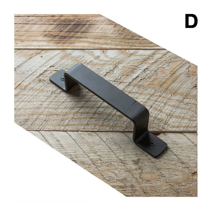 Life Easy Supply 2 Pcs Vintage Wooden Door Handle Pull Industrial StyleBlack Metal Barn Door Handle With Screws -LIFE EASY SUPPLY Sales d
