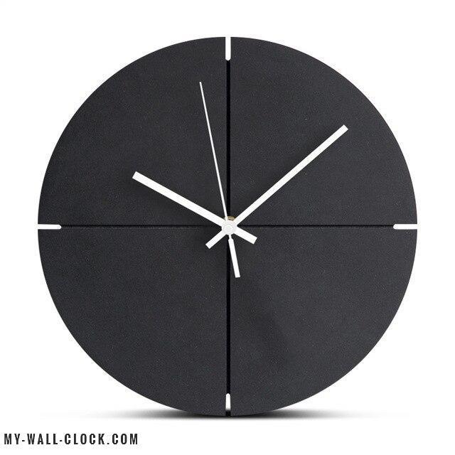 Black Modern Wooden Wall Clock