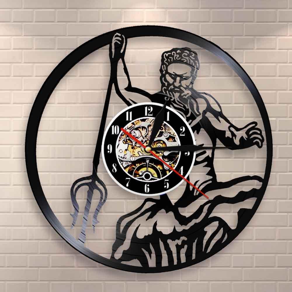 LED Wall Clock God Poseidon