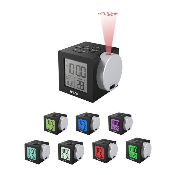 Multi-Colored Cube Travel Projection Alarm Clock