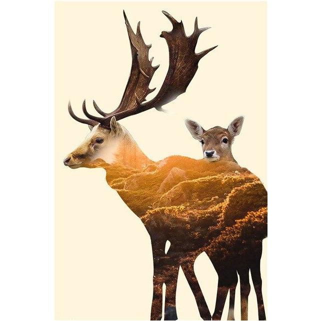 Original Scandinavian Deer Wall Art