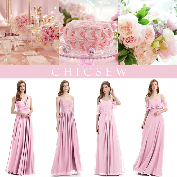 Blushing Pink Bridesmaid Dresses