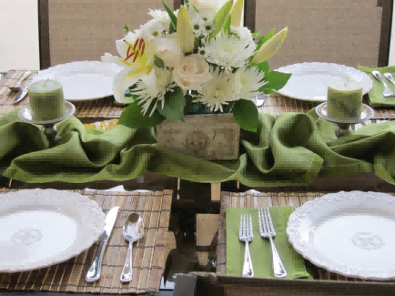 Olive Green Table Centerpieces