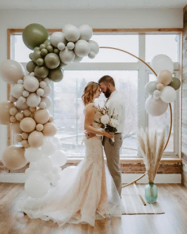Morandi Olive Balloon Wedding Arch