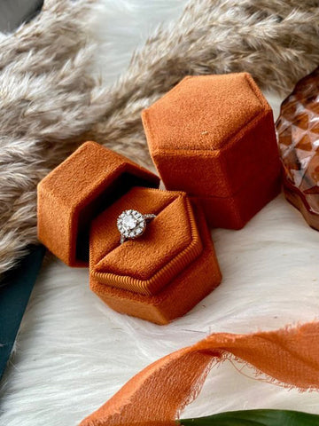Burnt Orange Wedding Ring Box