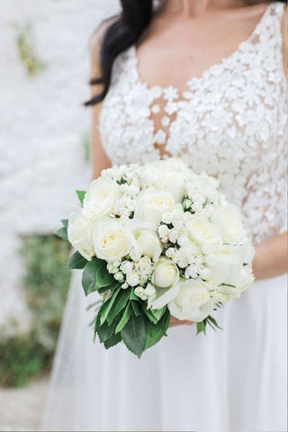 Classic White Rose Bouquets