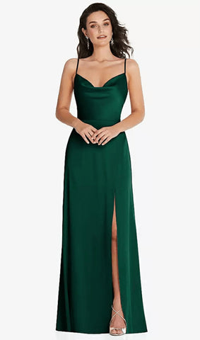 Plus Size A-Line Maxi Bridesmaid Dress In Hunter Green