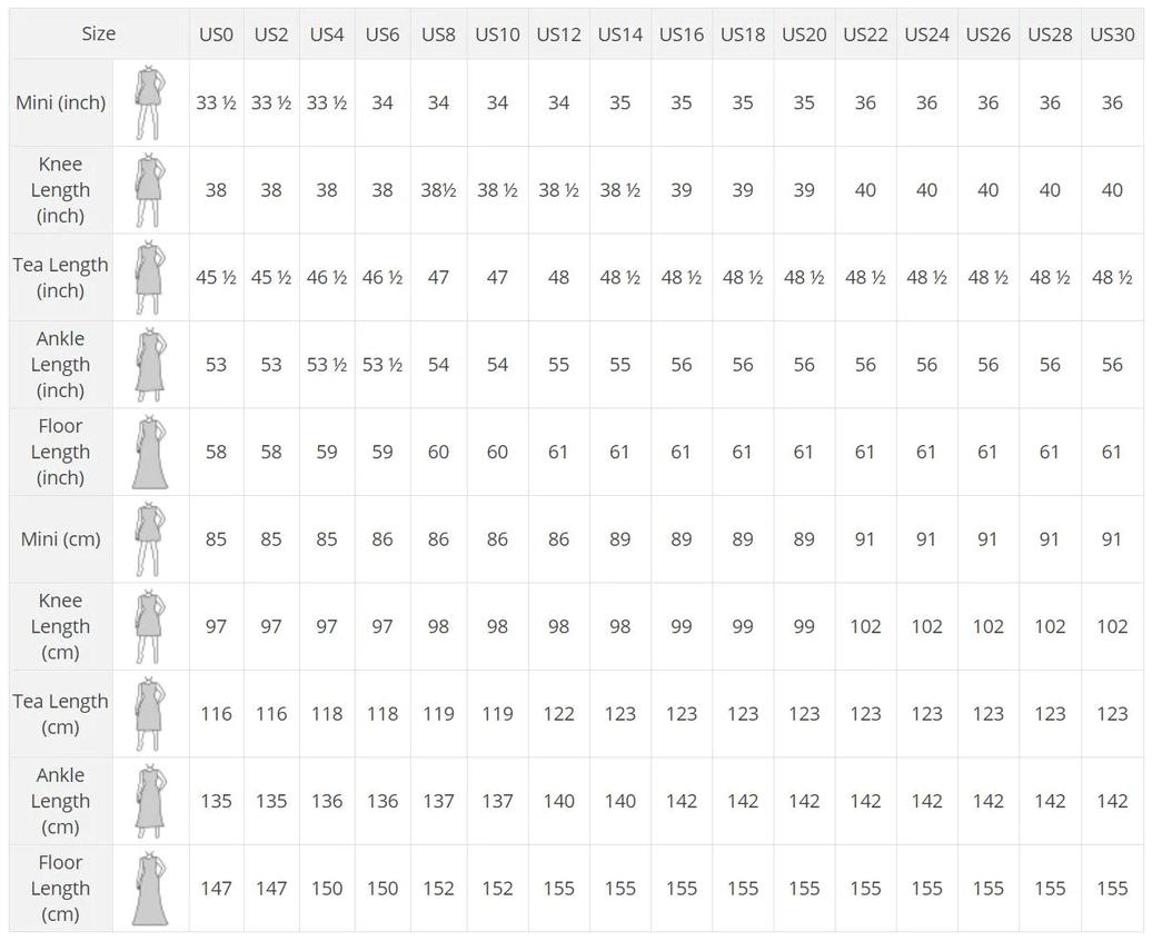 Dress Length Chart