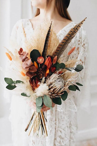 Feather and Crystal Bouquets