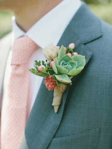 Greenery Succulent Boutonniere