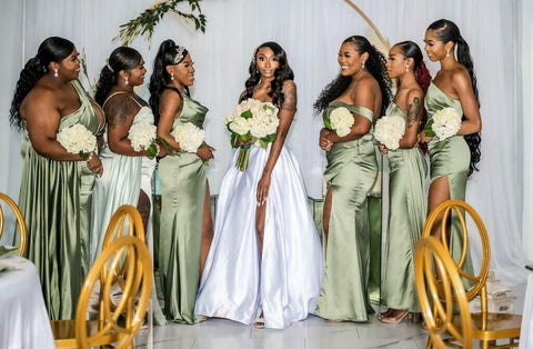Dusty Sage Bridesmaid Dresses From Real Weddings