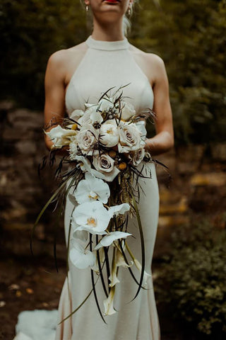 Silk Flower Cascade Bouquets
