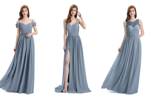 Dusty-Blue Bridesmaid Dresses