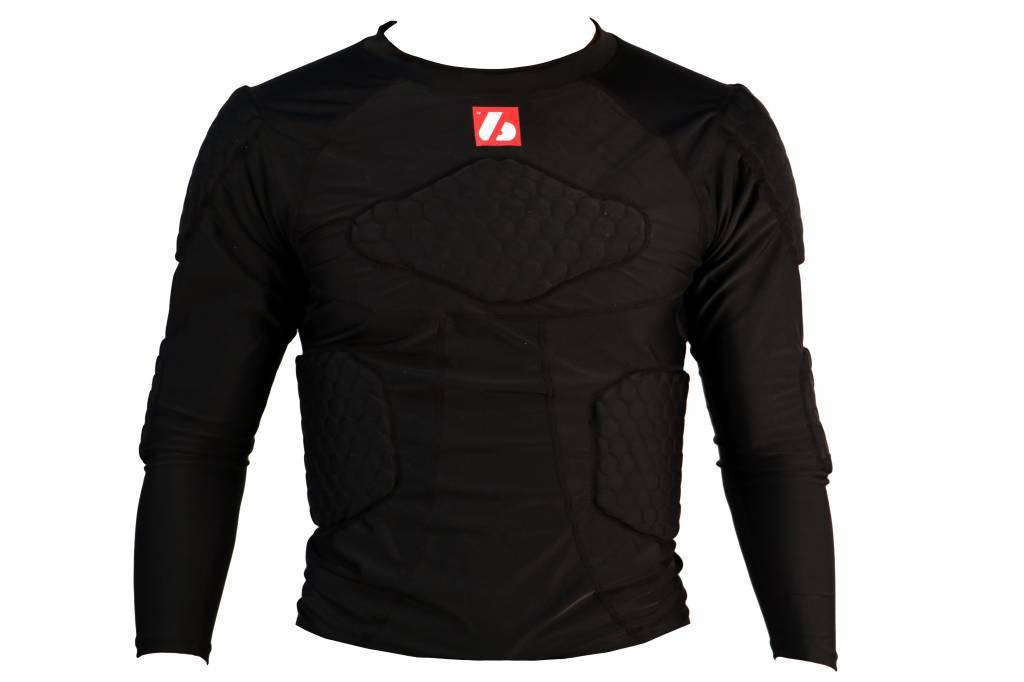 FS-08 compression T-shirt with long sleeves, 5 integrated pieces, for American football