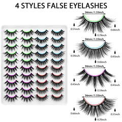 DYSILK 6D 20 Pairs 4 Styles Mixed 2041Wispy Long Handmade Natural Fake Eyelashes