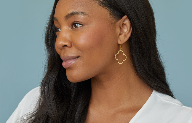 Satin Clover Drop Earrings