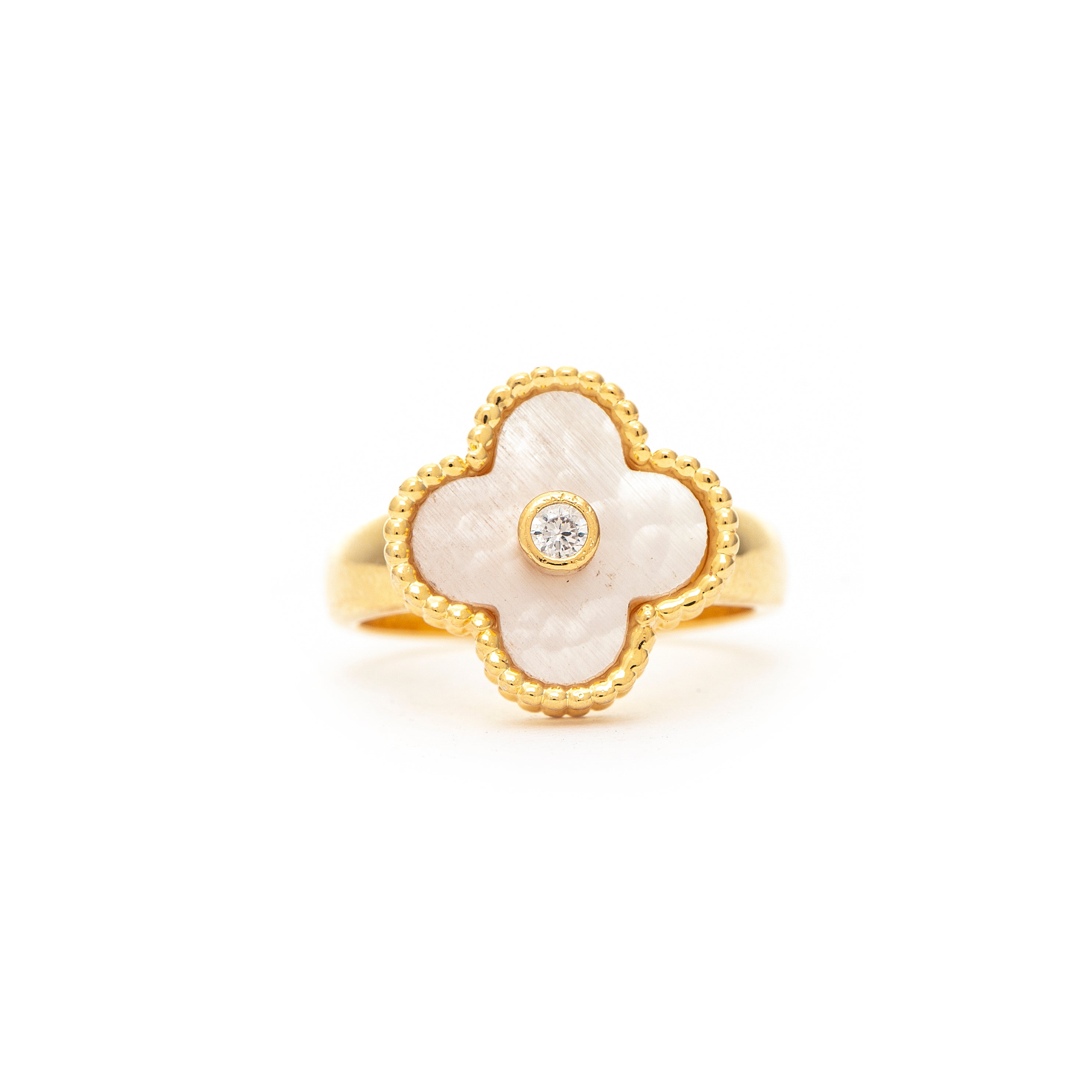 Mother of Pearl Clover Ring