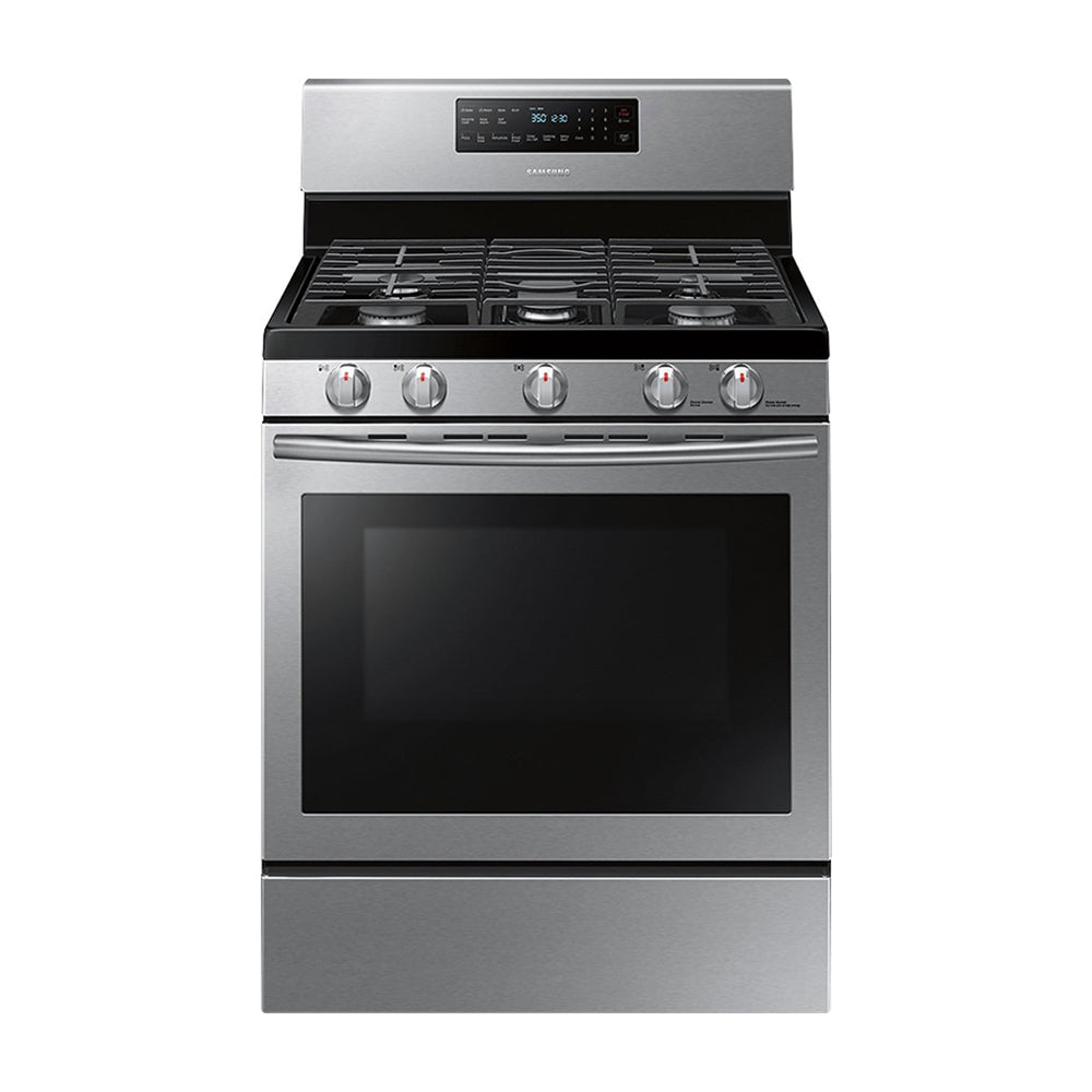 Samsung - 5.8 Cu. Ft. Self Cleaning Freestanding Gas Convection Range - Stainless steel