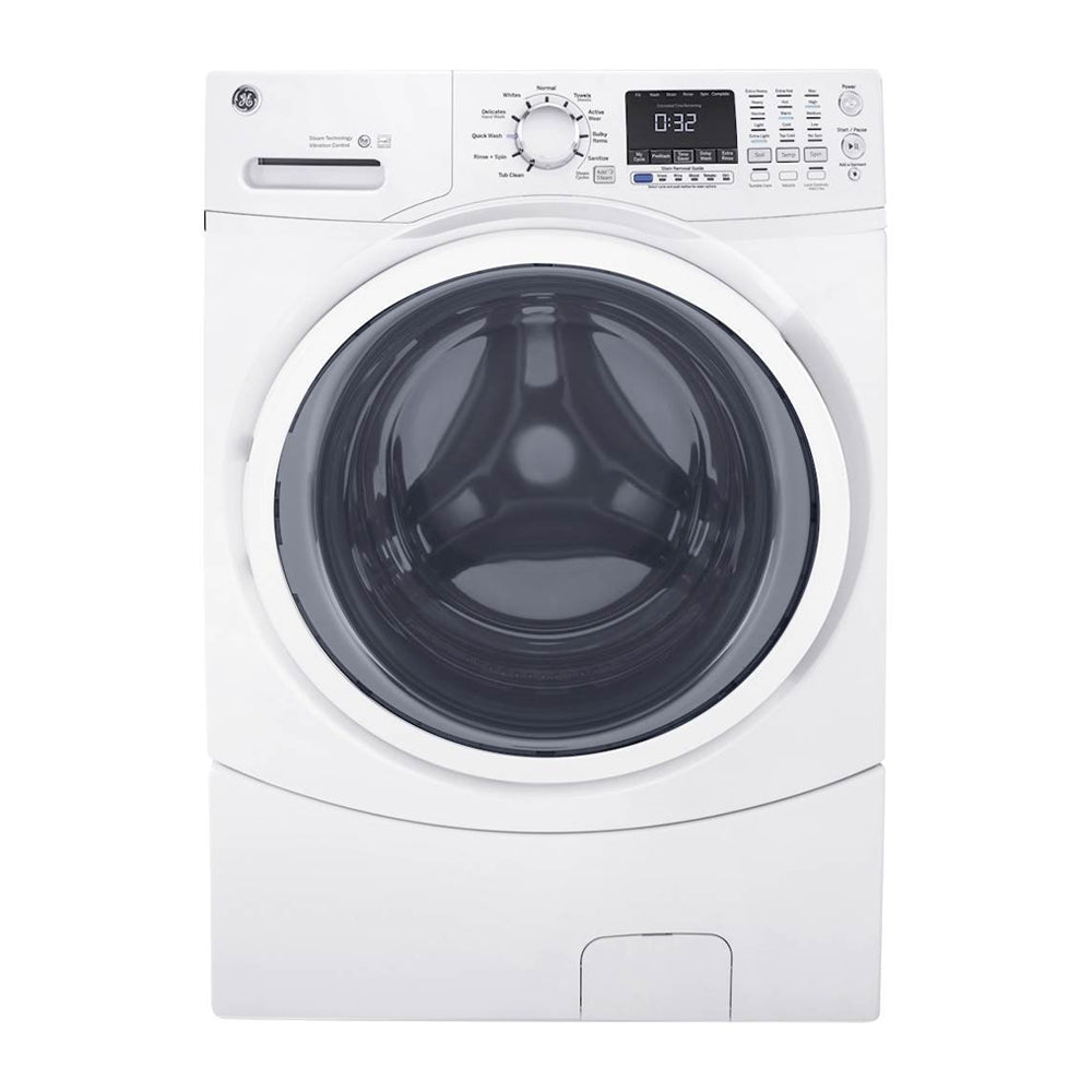 GE - 4.5 Cu. Ft. 10 Cycle Front Loading Washer with Steam - White