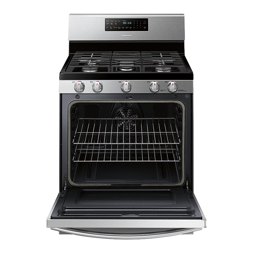 Samsung - 5.8 Cu. Ft. Self Cleaning Freestanding Gas Convection Range - Stainless steel