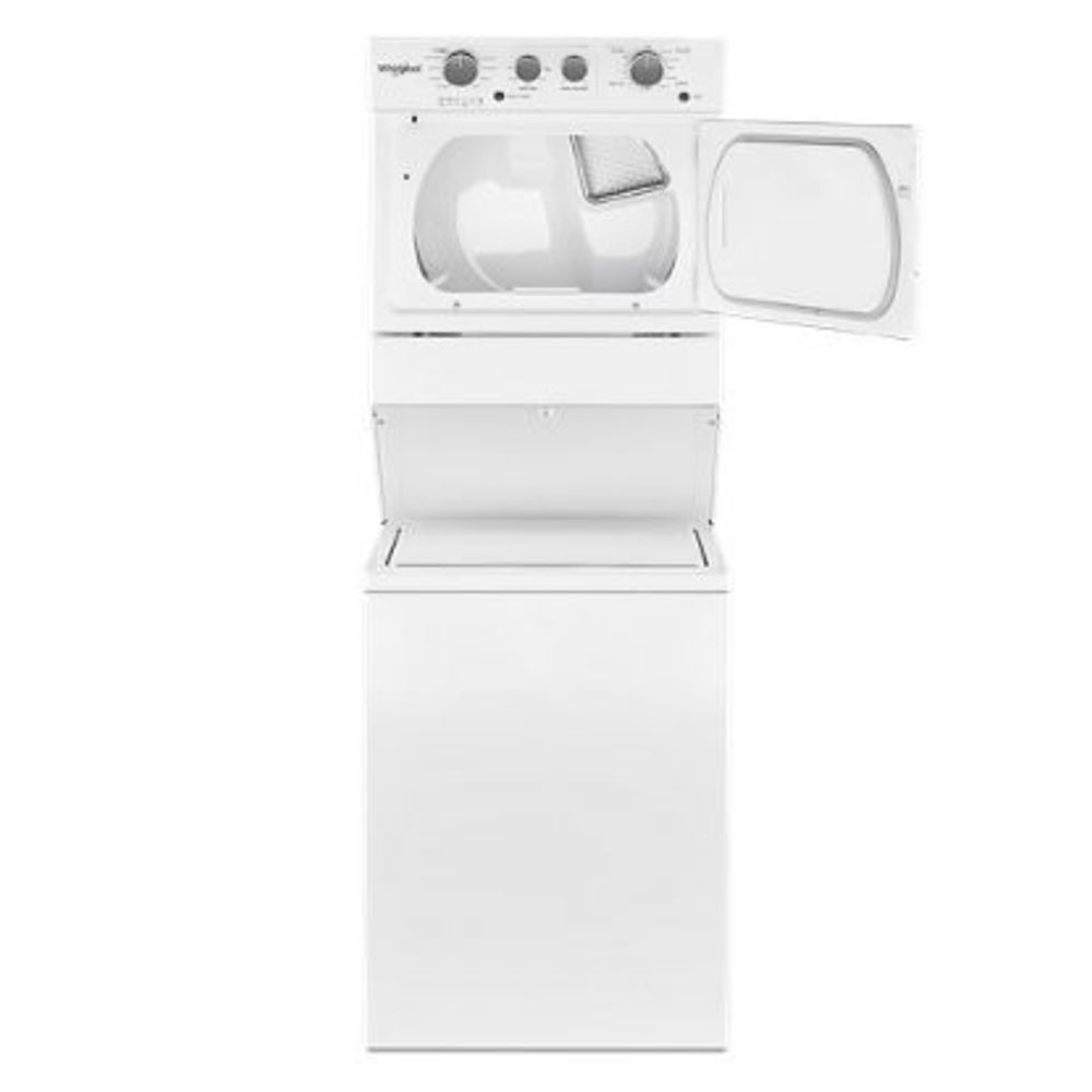 Whirlpool - Electric Stacked Laundry Center with 3.5 cu ft Washer and 5.9 cu ft Dryer - White