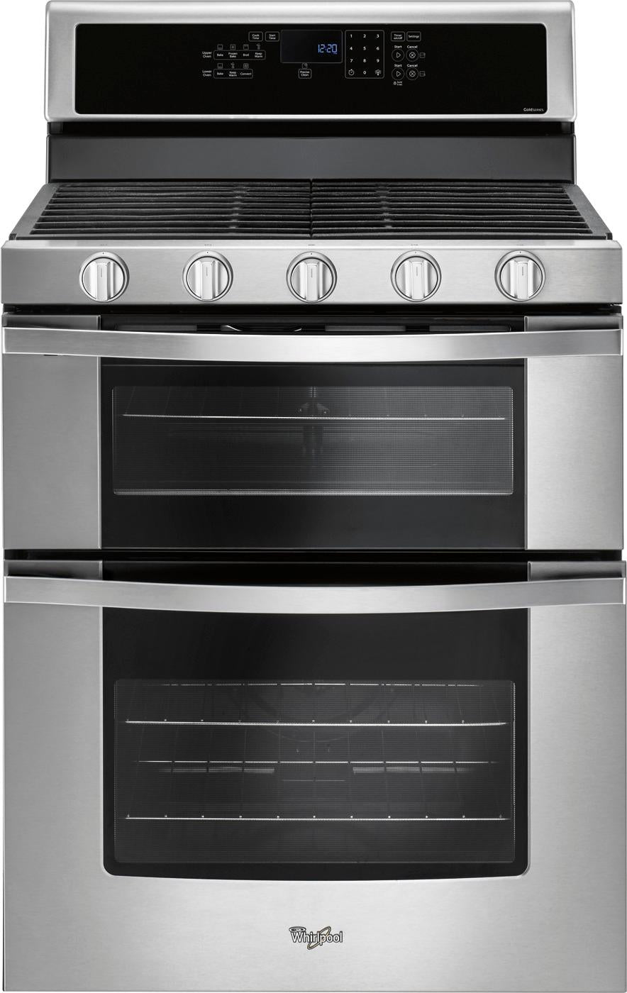 Whirlpool - 6.0 Cu. Ft. Self-Cleaning Freestanding Double Oven Gas Convection Range - Stainless steel