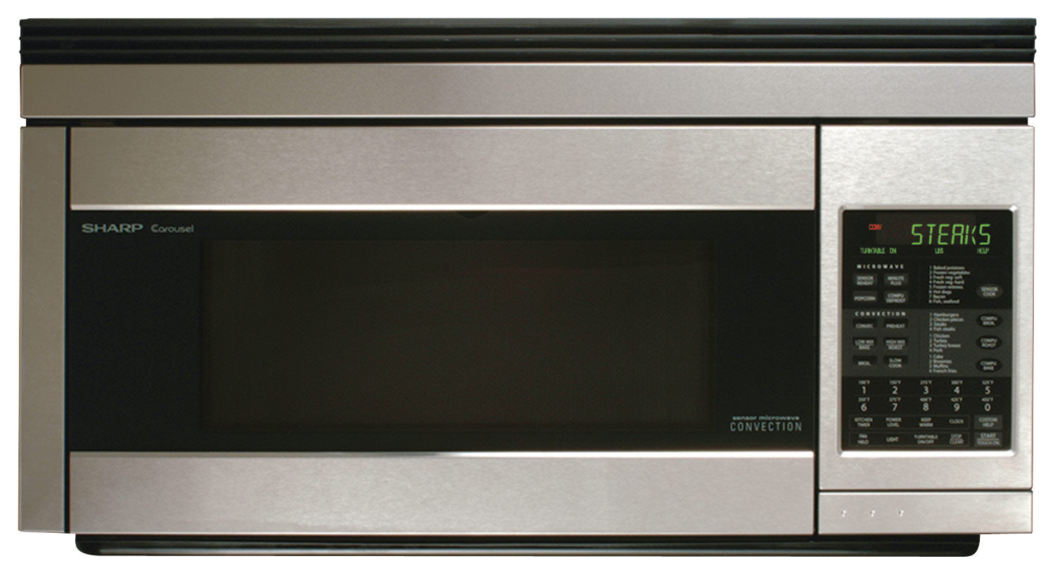 Sharp - 1.1 Cu. Ft. Convection Over-the-Range Microwave with Sensor Cooking - Stainless steel