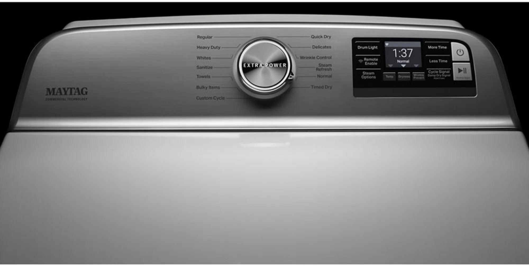 Maytag - 7.4 Cu. Ft. 13-Cycle Electric Dryer with Steam and Extra Power Button - White