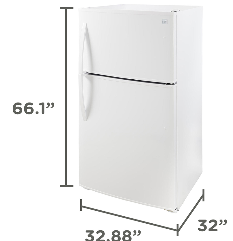 Kenmore 71212 21 cu. ft. Top-Freezer Refrigerator with Ice Maker - White