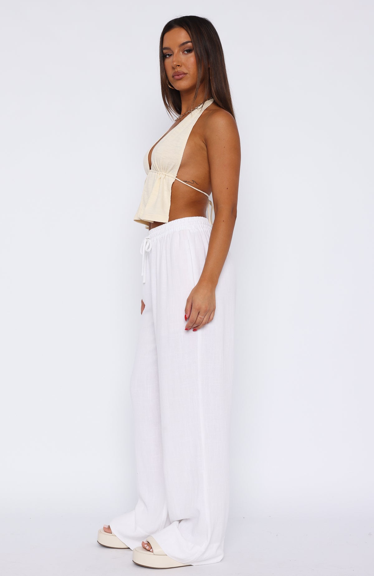 Styled To Perfection Linen Pants White