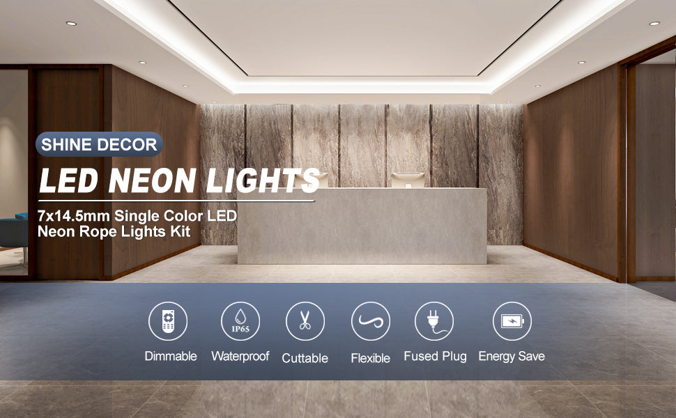 LED Mini Neon Rope Light 6500K Day White Neon Strip