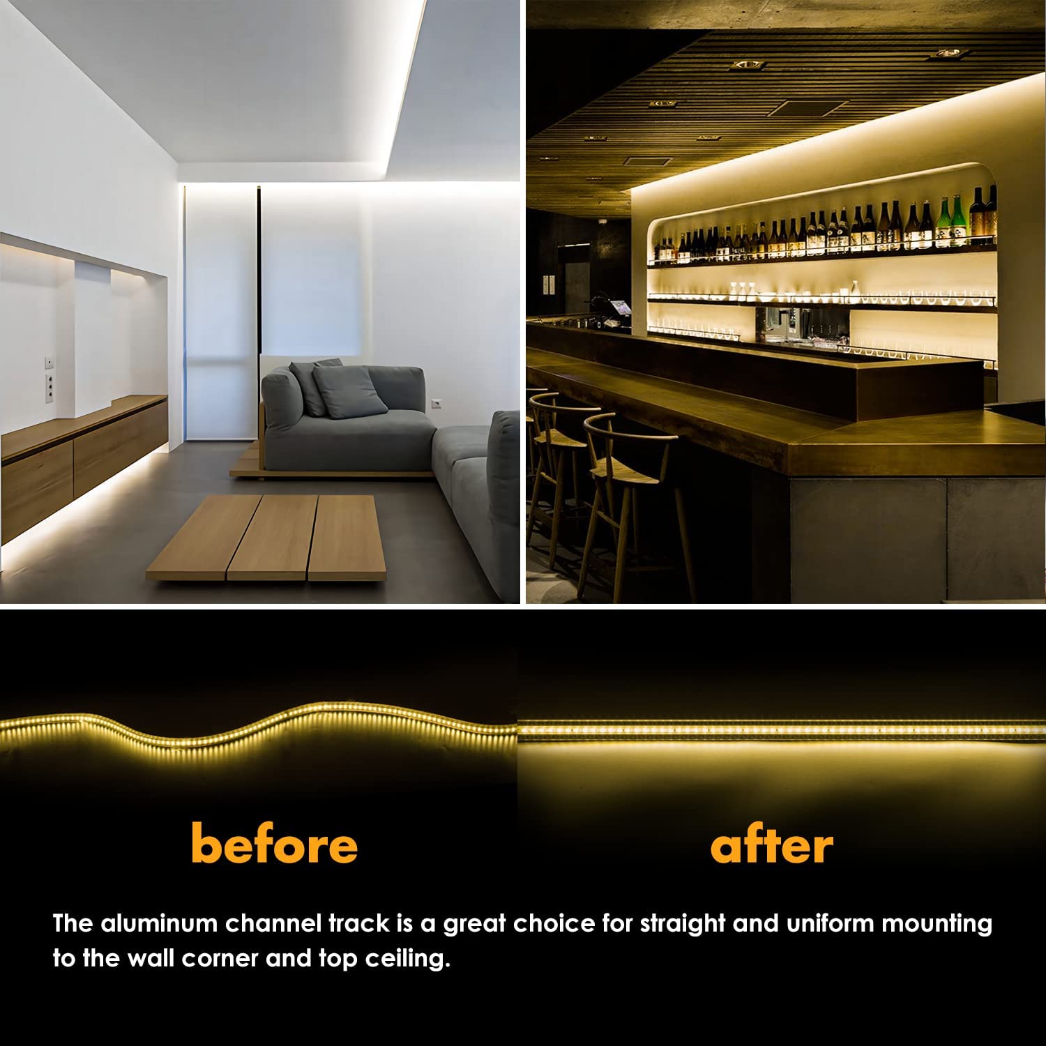 Shine Decor 120V led strip light Aluminum Track Channel