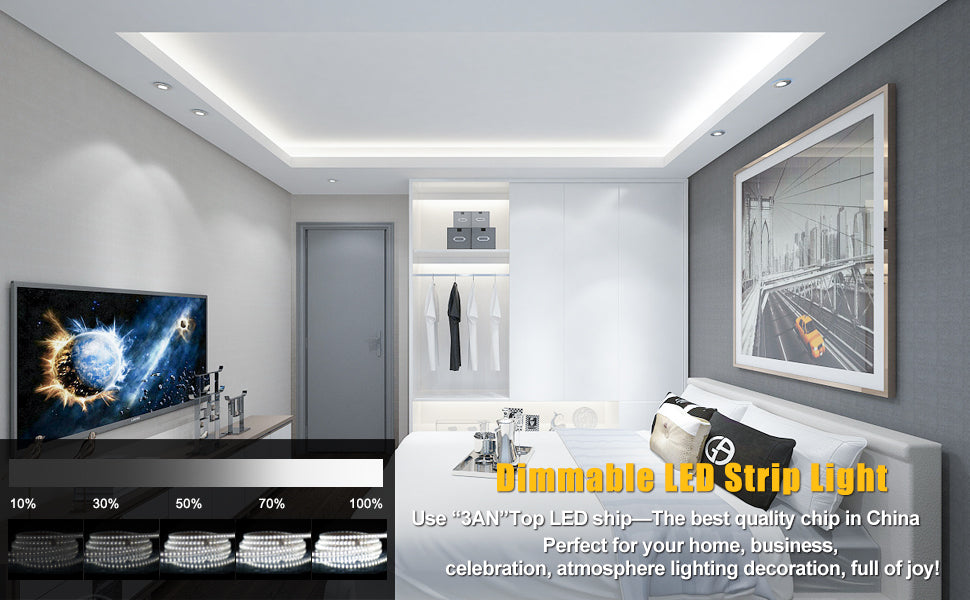Cool white strip lights