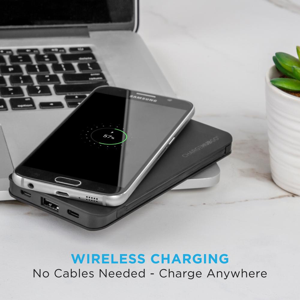 ChargeHubGO+ Power Bank with Wireless Charging Pad