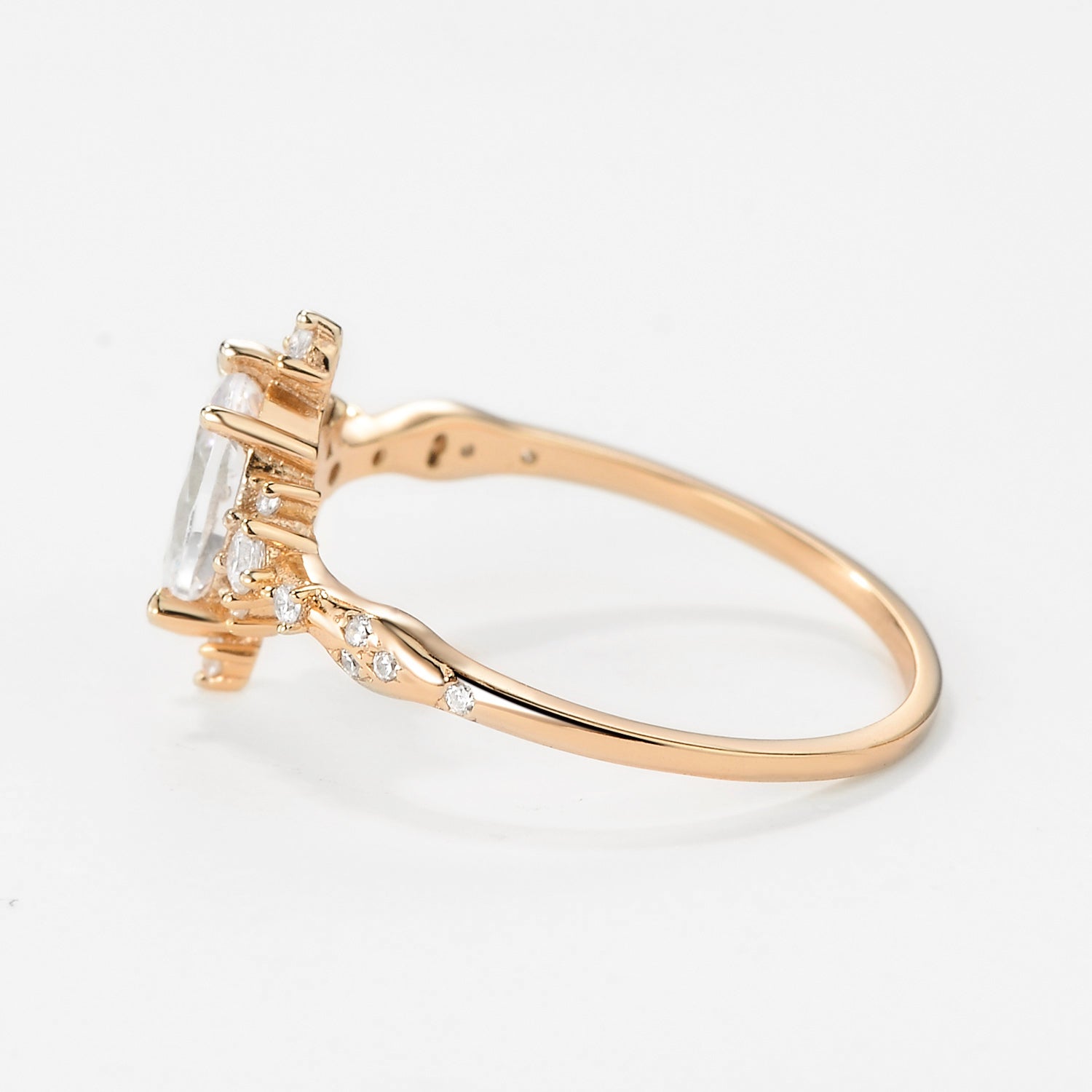 Moissanite Yellow Gold Stacking Vintage Engagement Ring