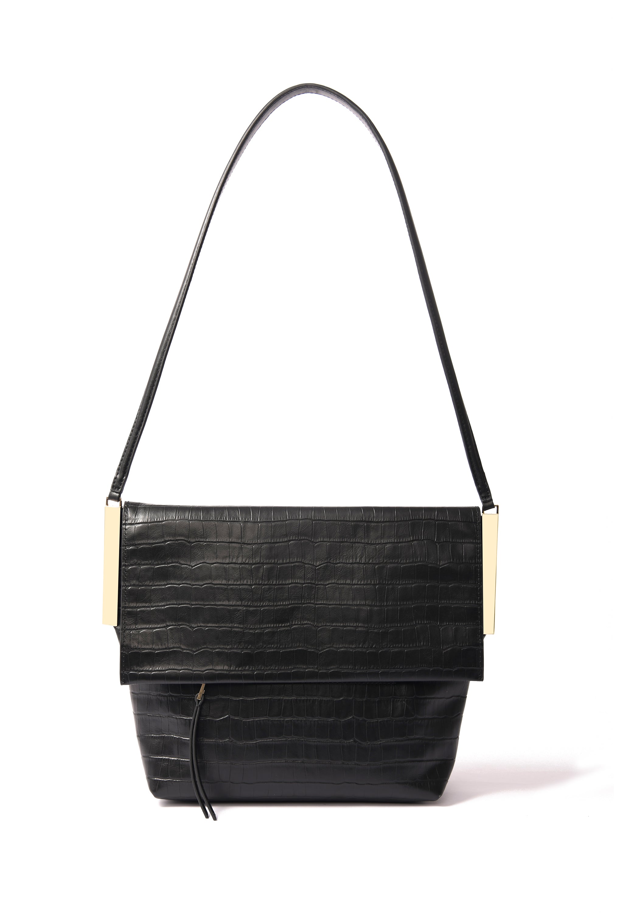 Giselle Bag in croco embossed leather, Black BOB ORE blue collection on sale 2022