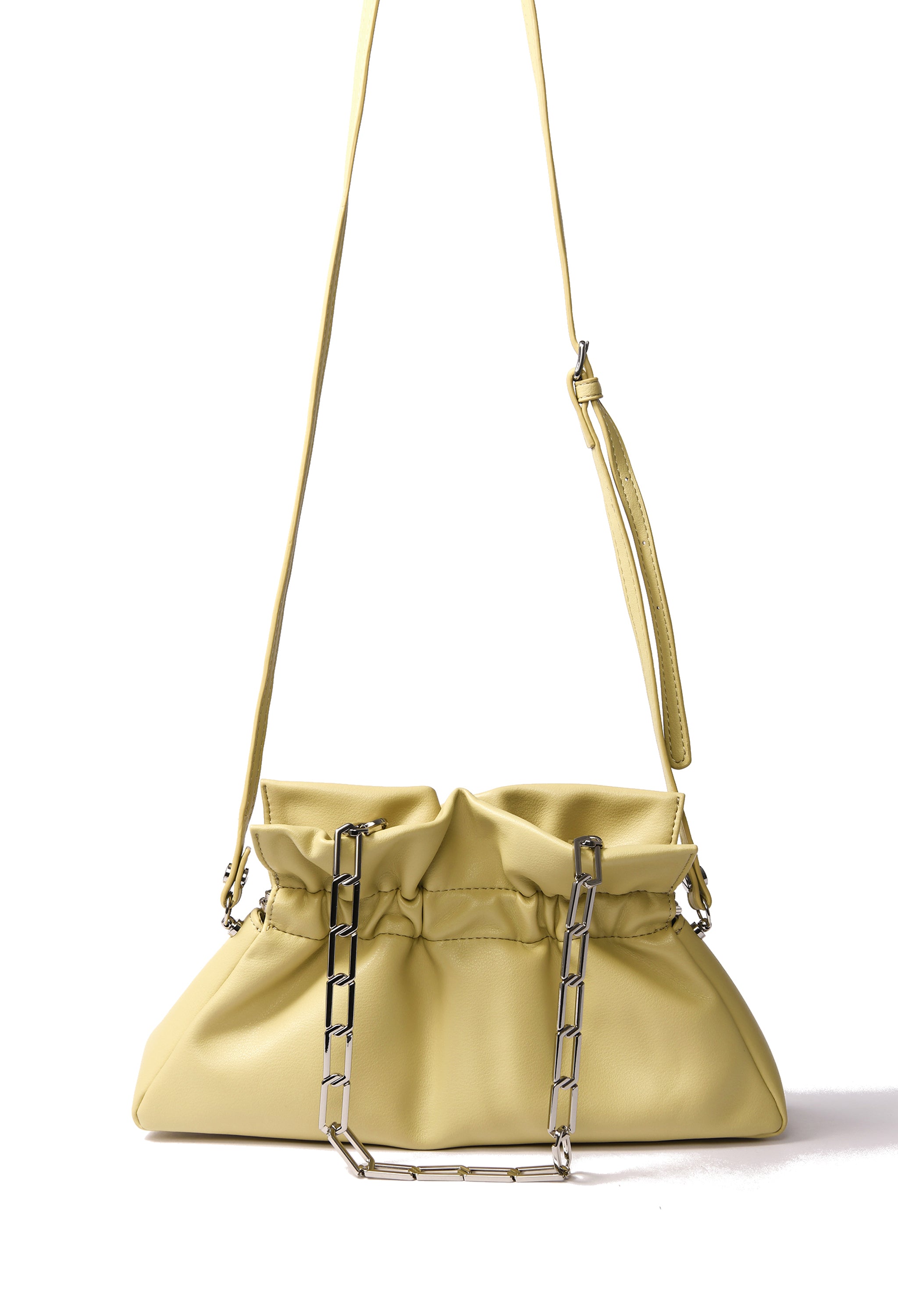 Mila Bag in smooth leather, Yellow BOB ORE blue collection on sale 2022