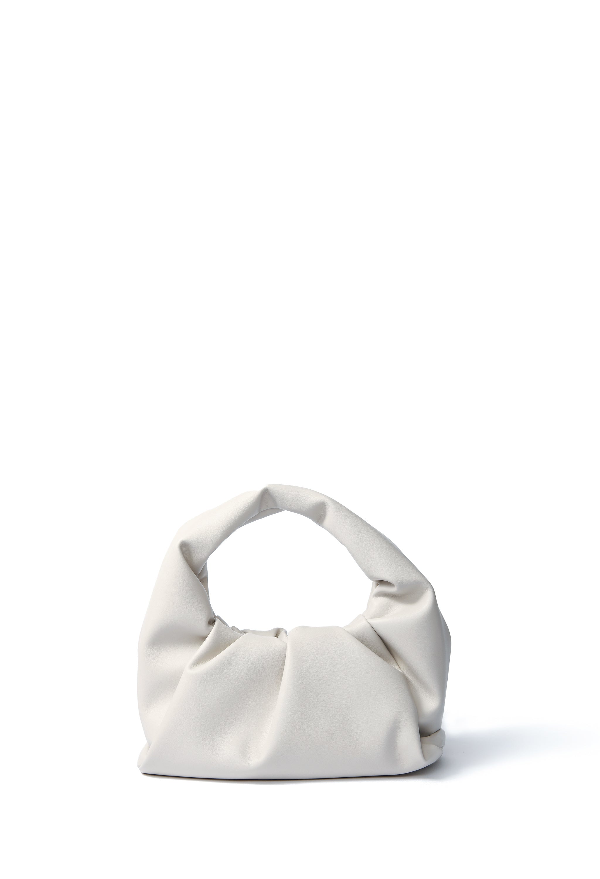 Marshmallow croissant bag in soft leather, White