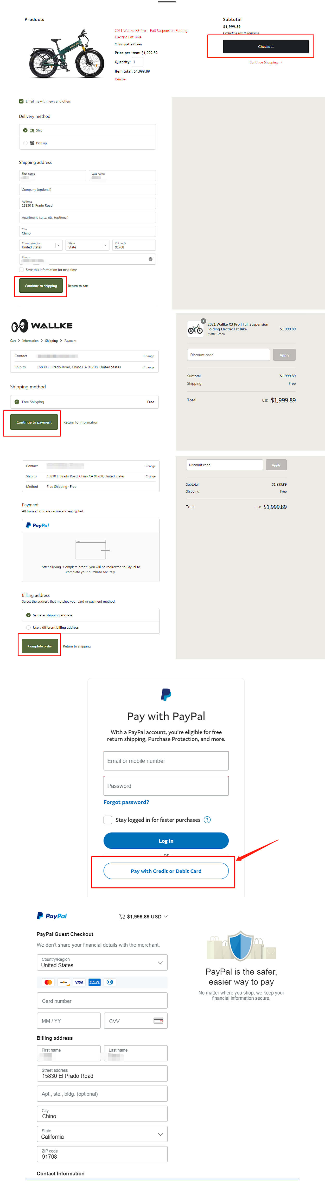 Paypal guest checkout