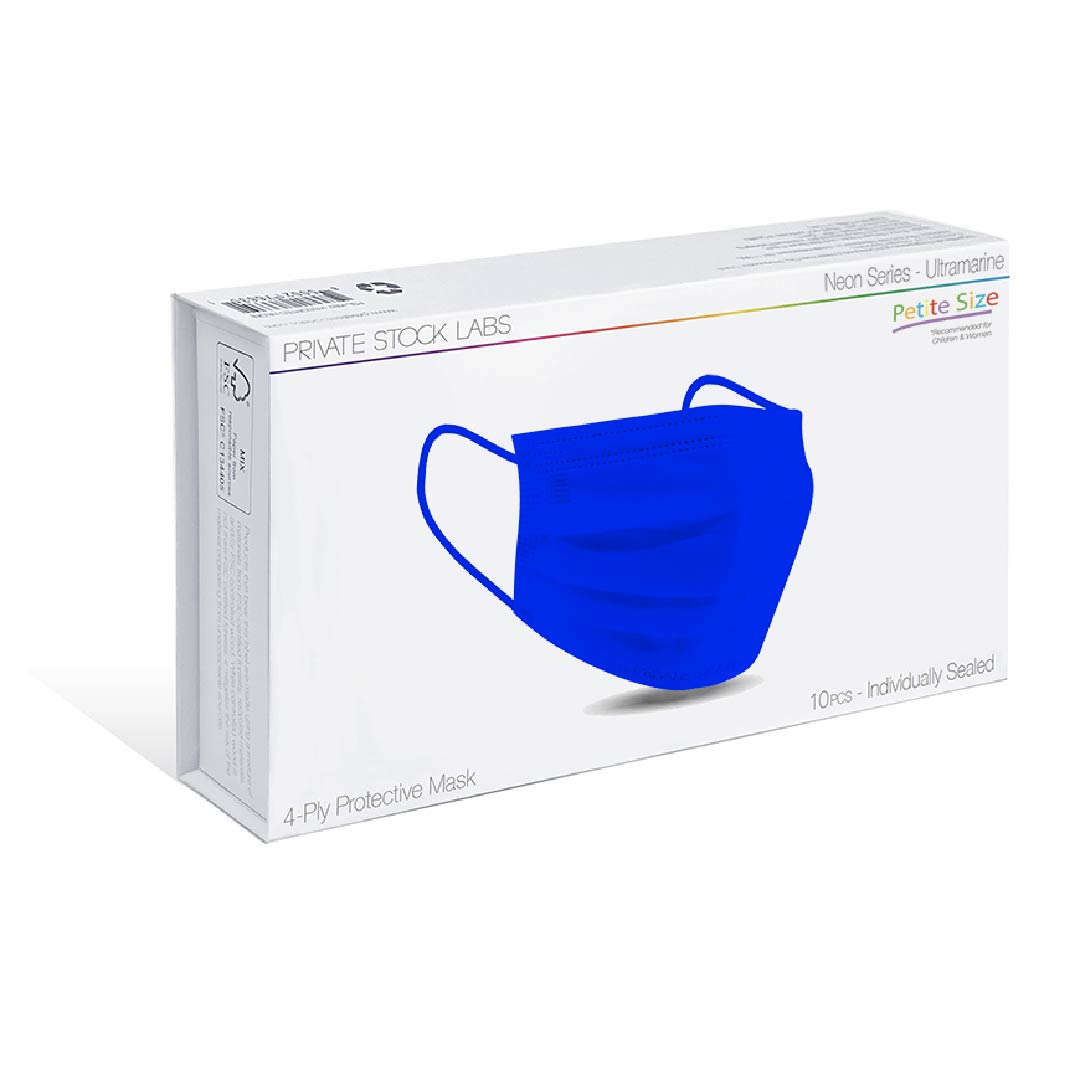 Petite 4-Ply Protective Mask - Neon Series - Ultramarine (Pack of 10)