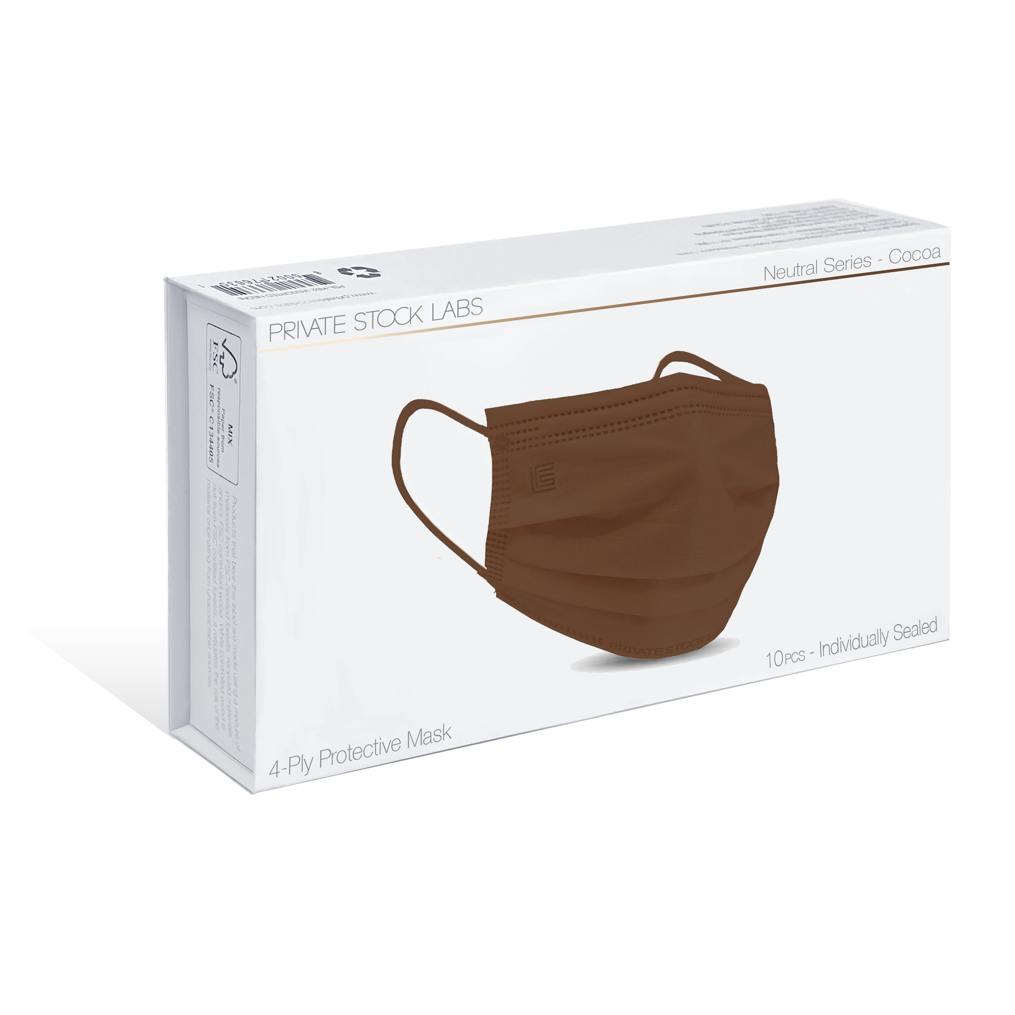 4-Ply Protective Mask - Neutral Series - Cocoa (Pack of 10)