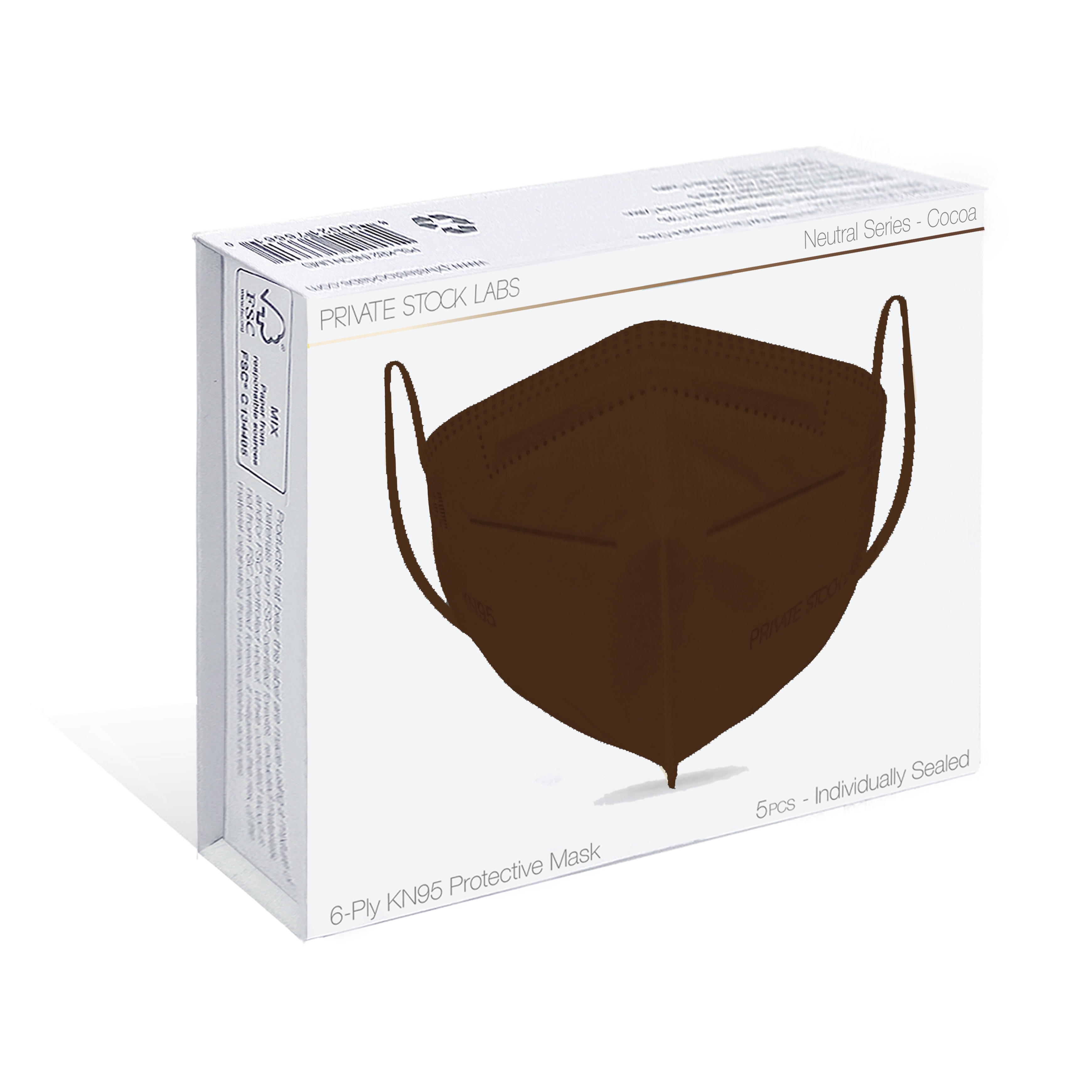 KN95 Protective Mask - Neutral Series - Cocoa (Pack of 5)