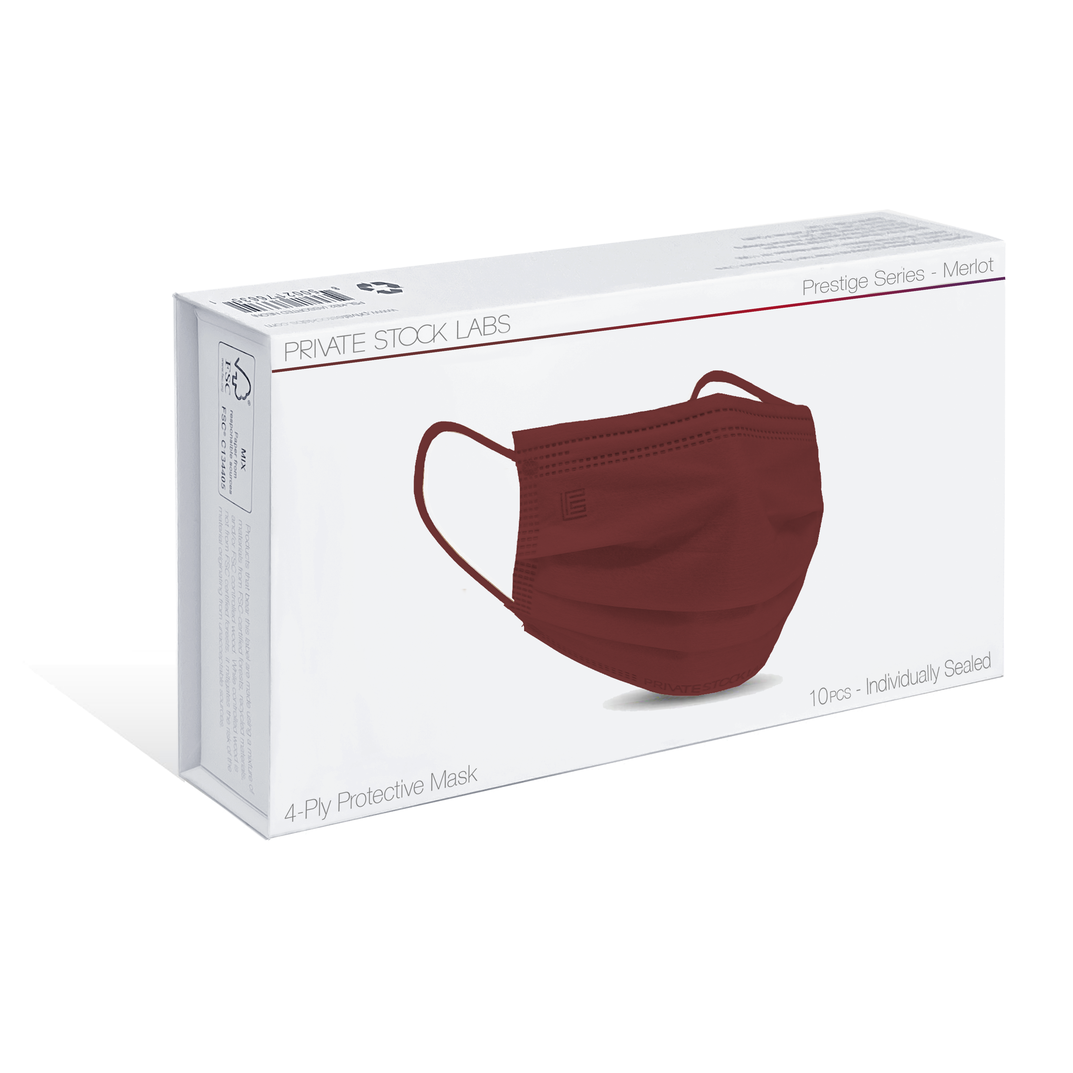 4-Ply Protective Mask - Prestige Series - Merlot (Pack of 10)