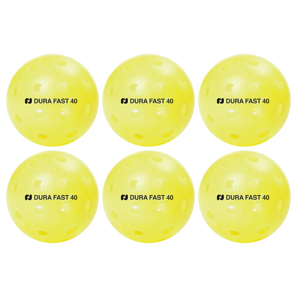 Dura Fast 40 Outdoor Pickleball - Yellow (Pack of 6)