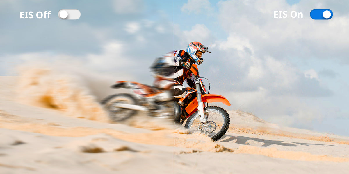 5 Reasons the COOAU-SPC03 Action Camera is the best for Beginners;  Built-in image stabilization (EIS) to maintain the stabilization from frame to frame in order to avoid shaky videos.