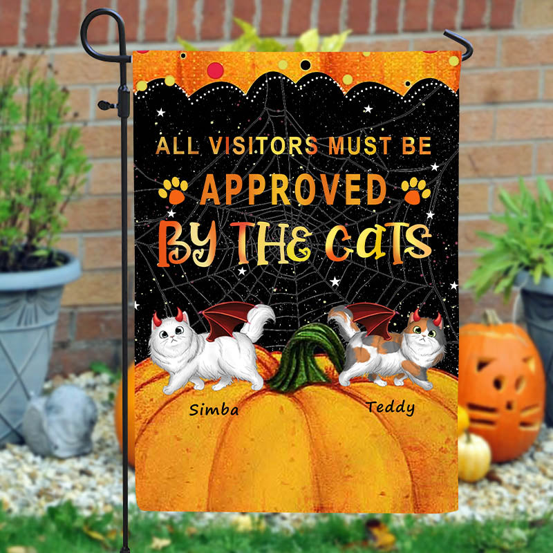 All Visitors Must Be Approved By Cats Halloween Personalized Garden Flag