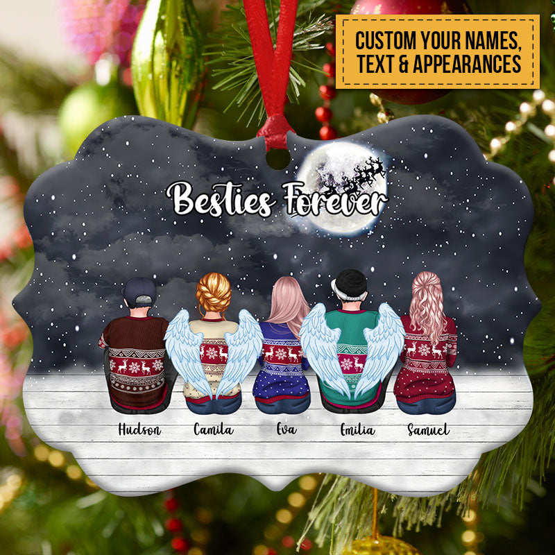 Custom Ornament - Besties Forever - Personalized Christmas Ornament